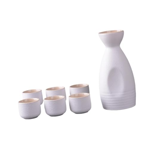 Ceramic Sake Pot & Cups Set - Handmade Japanese Style Drinkware for Tea & Party