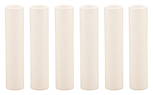 Set of 6 Cream Plastic Candle Covers for E12 Candelabra Sockets