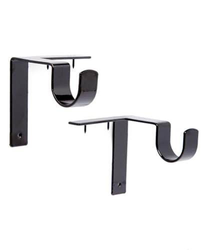No-Drill Curtain Rod Brackets – Heavy Duty Damage-Free Window Hardware, Black