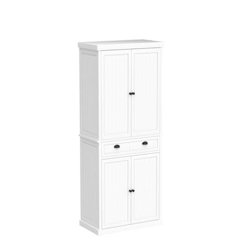 72-Inch Tall Kitchen Pantry Storage Cabinet with Drawer and Adjustable Shelves