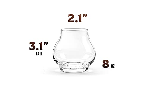8 oz Brandy & Cognac Tasting Glasses Set of 4 | Crystal Snifters for Spirits & Liquor