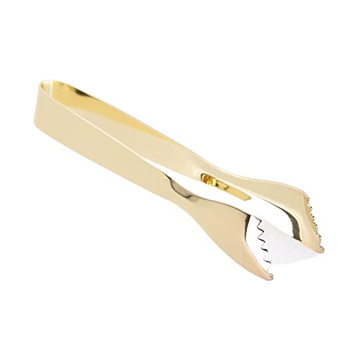 Gold Stainless Steel Ice Tongs for Serving Food & Barware
