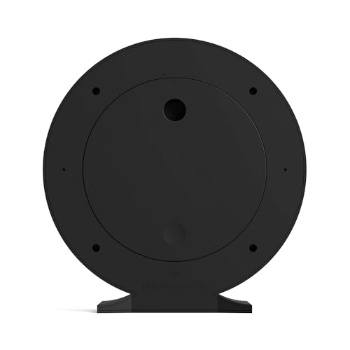 Modern Classic Round Mantel Clock, Silent Desk & Shelf Clock, Black