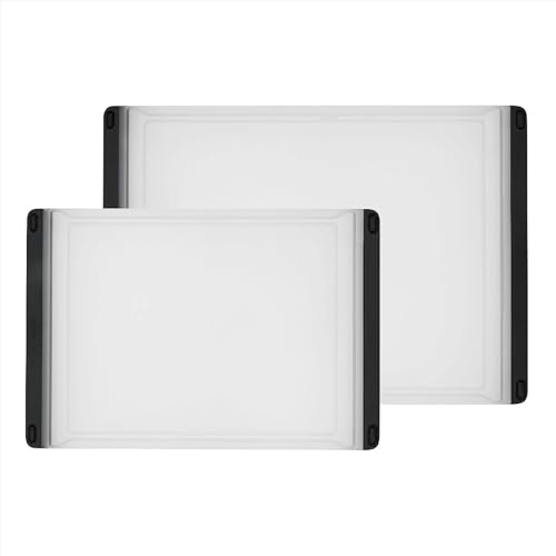 OXO Good Grips 2-Piece Cutting Board Set, Cutting Boards for Kitchen Prep, Non-Porous Double-Sided Design, Dishwasher-Safe, Durable Kitchen Essentials