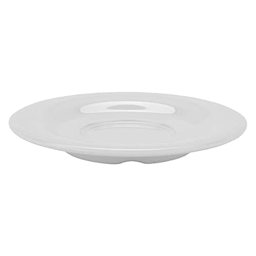 5.5-Inch White Melamine Coffee & Tea Saucer Set of 12 | Durable, Dishwasher Safe