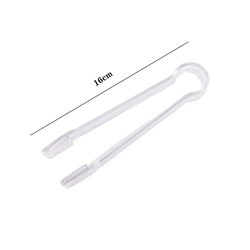 Mini Clear Plastic Ice Tongs - 3 Pack, 6.3 Inch Serving Tongs for Ice, Sugar, Desserts