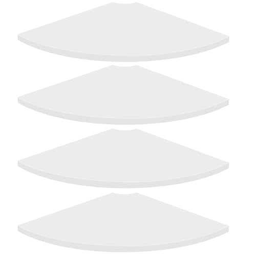 12-Inch Round Corner Floating Shelves, Set of 4 White Wall Mount Shelves