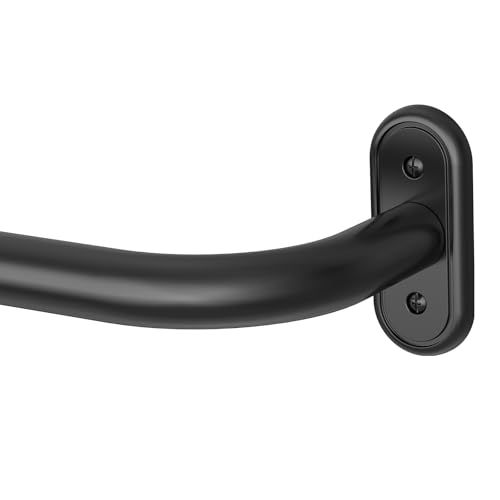 Wrap Around Blackout Curtain Rod, 36-120 Inch Heavy Duty Black Metal Rod