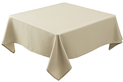 Square Textured Fabric Tablecloth 54x54 In - Water Resistant & Spill Proof
