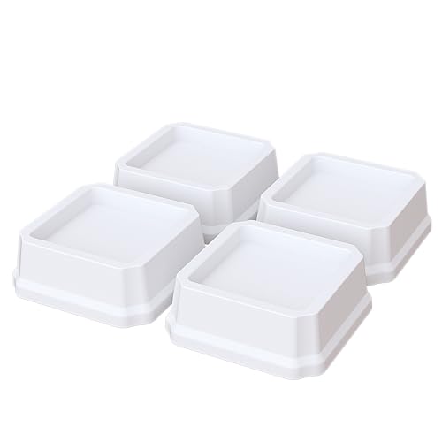 Heavy-Duty 1-Inch Bed Risers 4-Pack - White Furniture Lifts (1500 lbs)