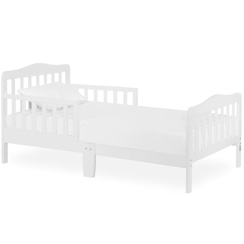 Classic Wooden Toddler Bed with Safety Guard Rails - Low to Floor