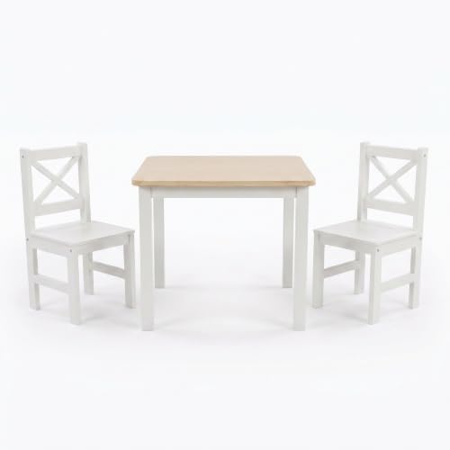 Serene White Kids Table & 2 Chairs Set - Petit Bateau, Ages 2-8