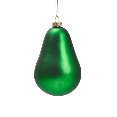 Handcrafted Glass Christmas Ornaments - Festive Holiday Tree Decorations, Avocado Design, Set of 1
