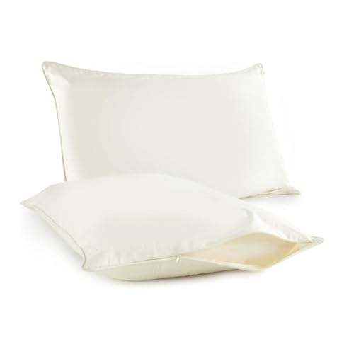 Organic Cotton King Size Pillow Protector - 2 Pack, Zippered Breathable Cover