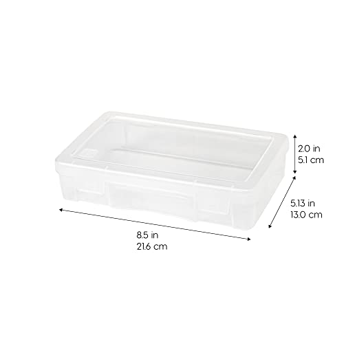 Clear Plastic Storage Box Organizers with Snap Lids 10-Pack Medium