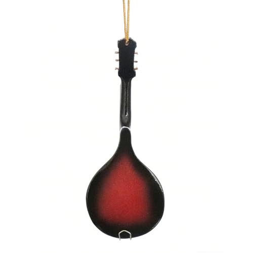 Dselvgvu 4.72" Mandolin Miniature Ornament - Wooden Hanging Décor, Non-Playable