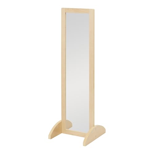 Shatter-Resistant Standing Floor Mirror for Kids - Birch Wood Frame
