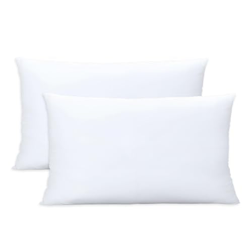 12x20 Throw Pillow Inserts Set of 2 - 100% Cotton Cover Pillow Forms