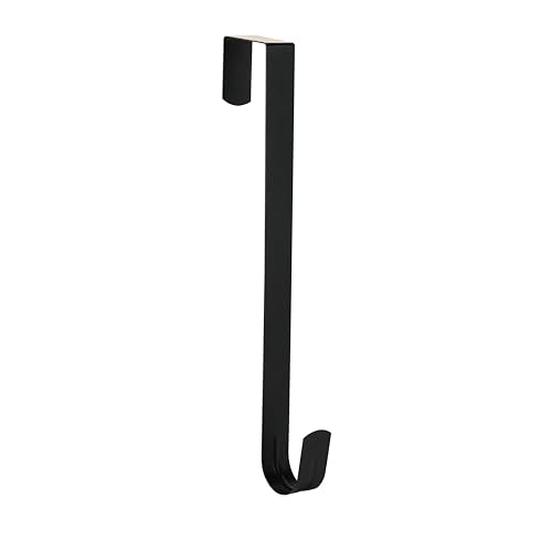 Slim Over The Door Wreath Hanger - 12" Black, Reusable & Damage-Free