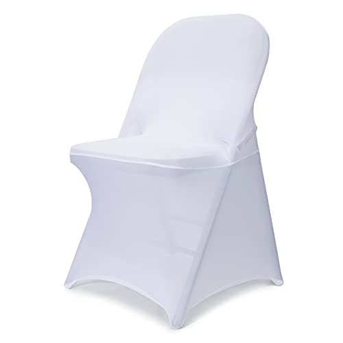 Universal Stretch Spandex Folding Chair Covers - 10PCS White