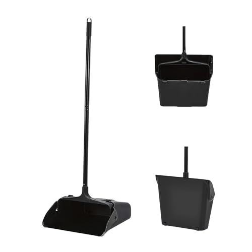 Heavy Duty Upright Commercial Dustpan with Long Handle & Wheels