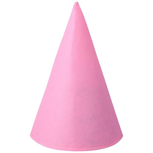 Pink Crayon Gnome Hat - Felt Conical Dwarf Cap for Halloween & Xmas Costume