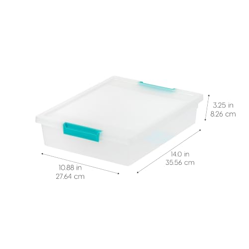 Clear Plastic Storage Bins with Lids 6 Qt 4-Pack Stackable Craft Organizers