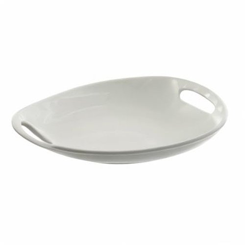 10 Strawberry Street OSLO 18.25" x 12.75" Oval Handle Platter, White