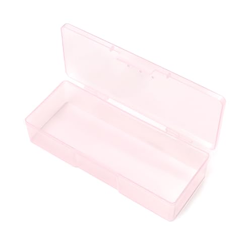 Pink Transparent Nail Art Storage Box for Manicure Tools - Rolabling