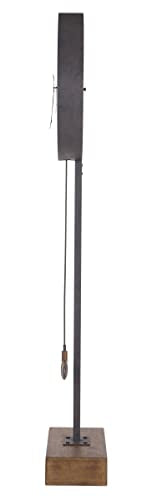 Rustic Grandfather Floor Clock with Faux Stone Pendulum and Metal Frame
