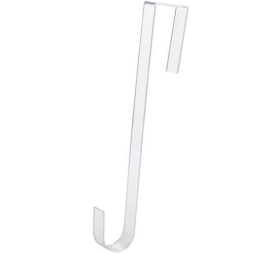 12-Inch Clear Wreath Hanger - Non-Scratch Over the Door Hook for Decor