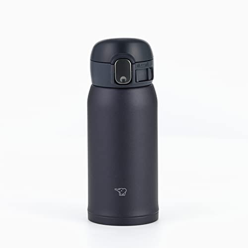 Zojirushi SM-WA36-BA Zojirushi Water Bottle, One-Touch Stainless Steel Mug, Seamless 0.36L Black
