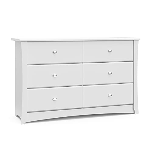 6-Drawer Nursery Dresser, Wood Storage Chest for Kids Bedroom, White