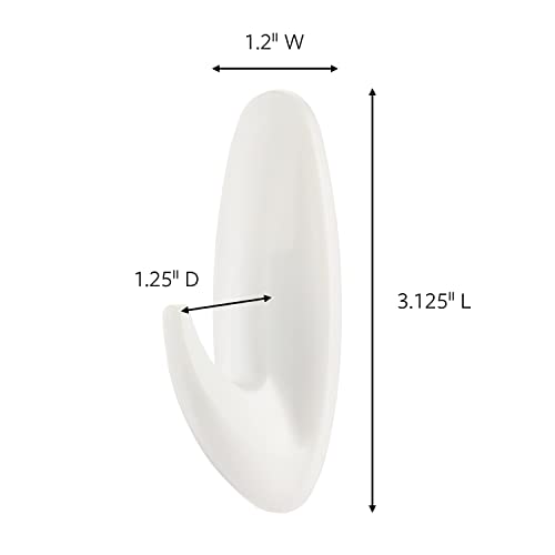 Medium Adhesive Hooks with Strips - No Tools Required, Damage-Free Organization