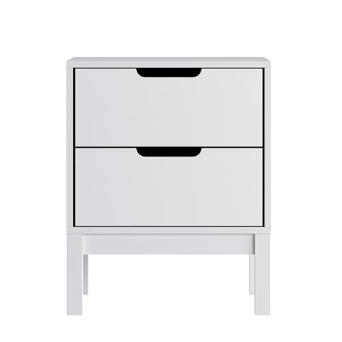 Kids Wooden 2-Drawer Nightstand with Smooth-Glide Drawers