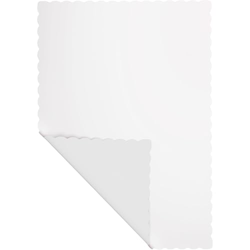 Disposable Scalloped Edge Paper Placemats, 10x14 Inch, 100 Pack