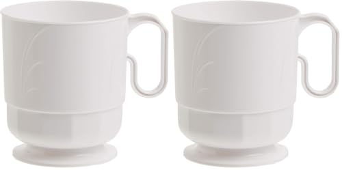 Lillian Signature Collection 40 Pack White 8-Oz Coffee Mugs - Elegant Disposable Drinkware
