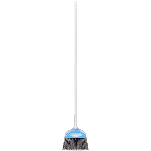 Broom and Dustpan Set with Adjustable Long Handle - Blue & White