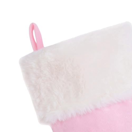 Personalized Pink Velvet Christmas Stocking 20-Inch Monogrammed Plush Cuff