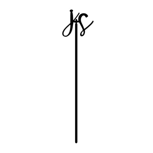 Personalized Monogram Drink Stirrer Set - Black, 12 Acrylic Swizzle Sticks for Weddings & Parties