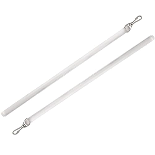 17-Inch Clear Curtain Pull Wand with Metal Hook - 2 Pack