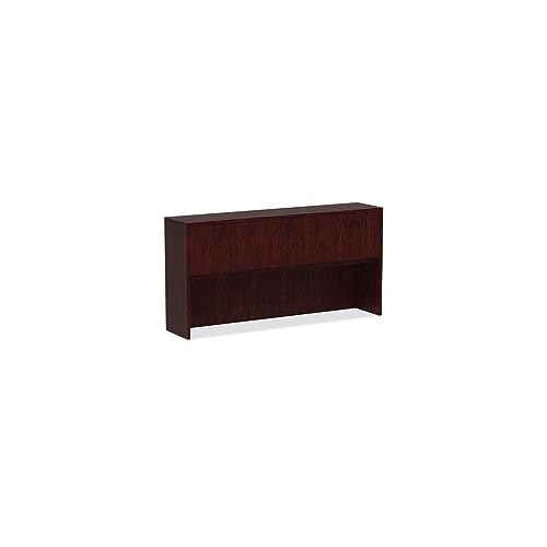 Alera Valencia Series Mahogany Hutch with Doors, 4 Compartments, Desktop Storage