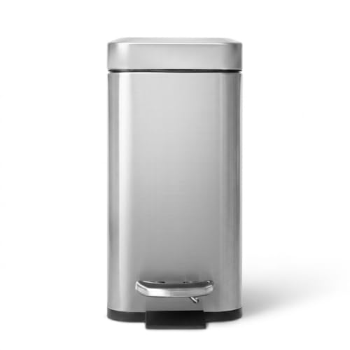 Small Stainless Steel Trash Can with Soft-Close Lid 1.3 Gallon