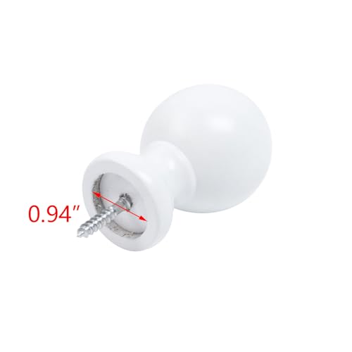 Wooden Curtain Rod Finials, 0.94-inch Inner Diameter Decorative Caps (4 Pack)