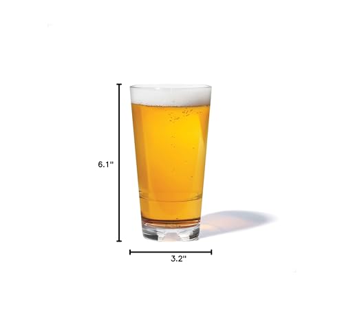 16oz Unbreakable Tritan Pint Glasses, Dishwasher Safe Stacking Set of 4