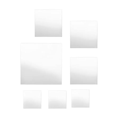 Set of 7 Square Wall Mirrors - Decorative Modern Wall Decor for Home