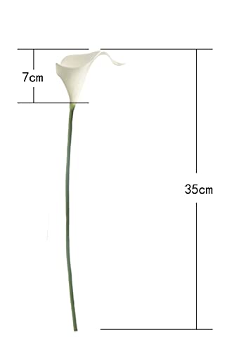 Real Touch White Artificial Calla Lily Flowers - 12 Pcs Wedding Bouquet