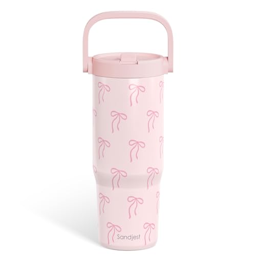30oz Insulated Stainless Steel Tumbler with Straw Lid and Carry Handle