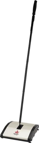 Natural Sweep Manual Carpet and Floor Sweeper with Dual Rotating Brushes