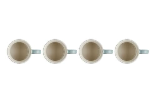 Le Creuset Vancouver Mug Set of 4 - 14 oz Sea Salt Stoneware, Heat-Resistant Coffee Cups